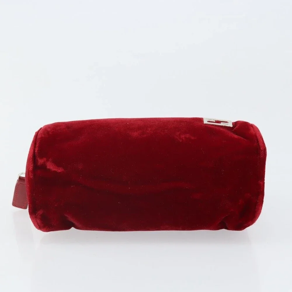 Fendi Pouch Velor Red Velour